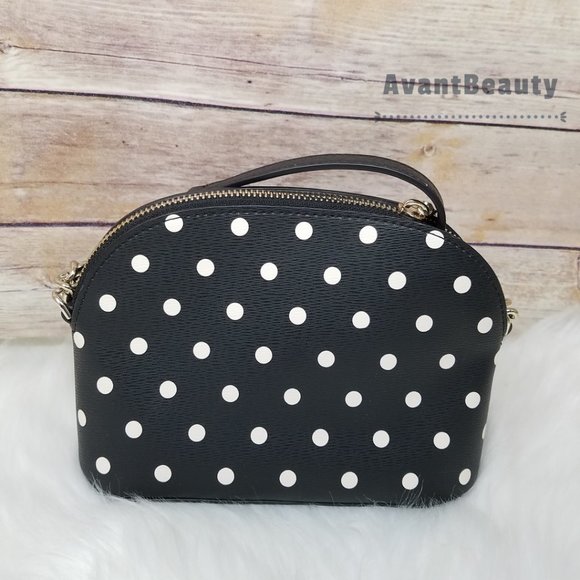 Kate Spade Small Dome Crossbody Cabana dot Black - Picture 3 of 16